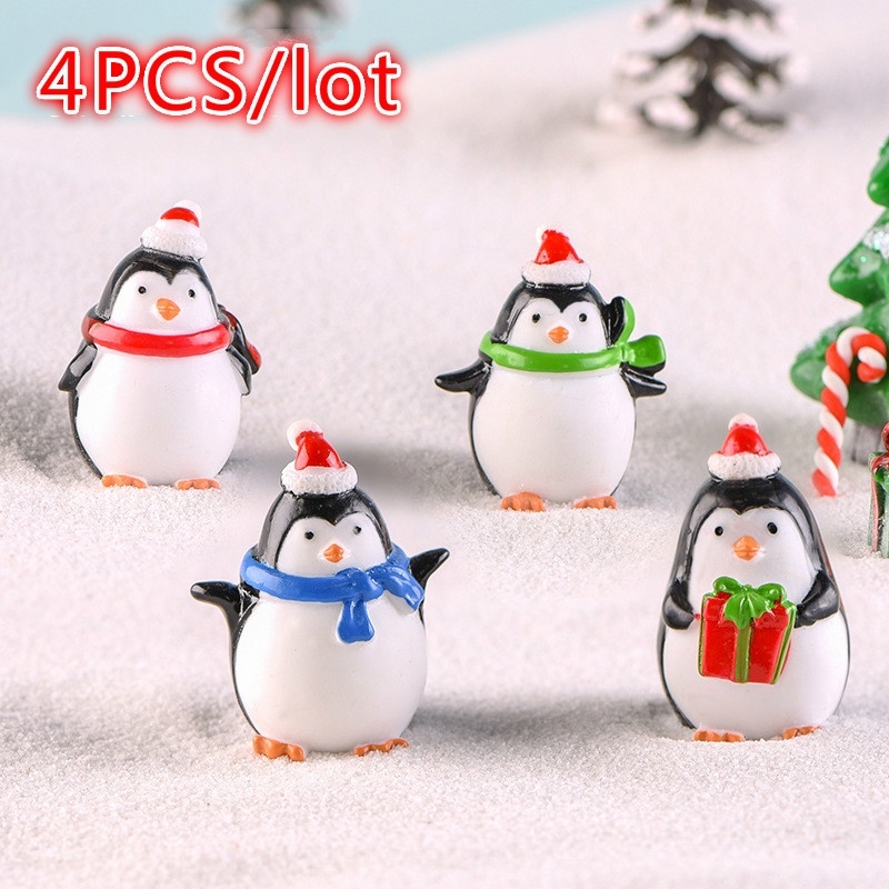 4pcs Mini Resin Penguin Micro  - Bonsai Garden World ulasan dan harga