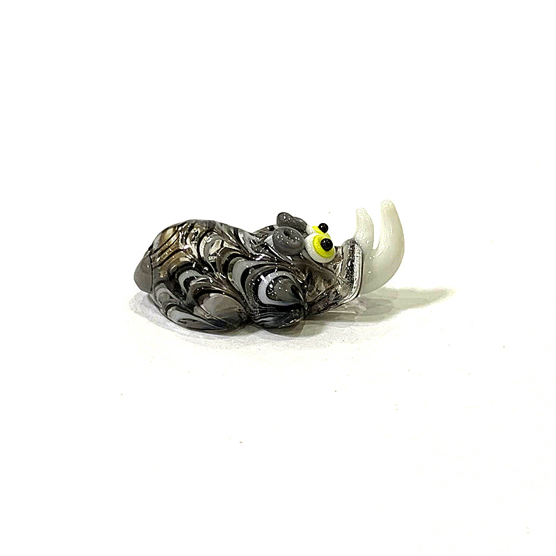 Miniature Glass Rhino Figurine - Japan Bonsai Garden ulasan dan harga