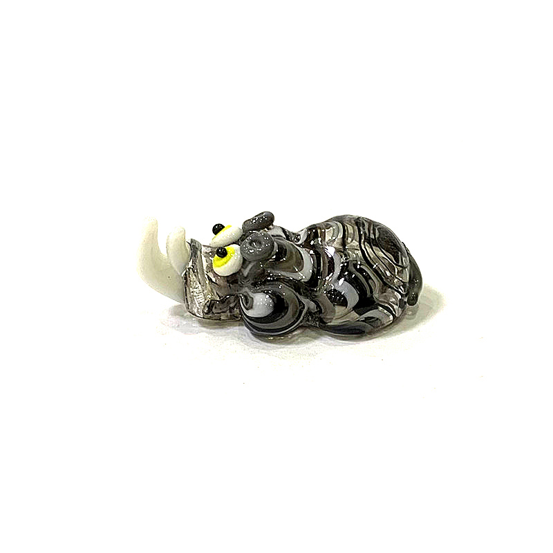 Miniature Glass Rhino Figurine - Japan Bonsai Garden ulasan dan harga