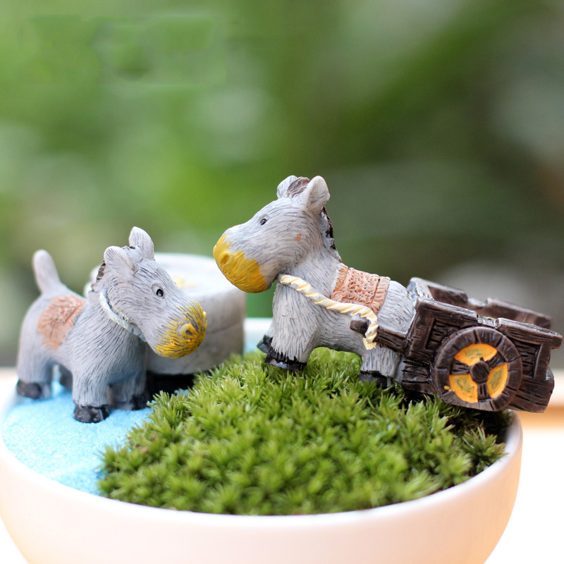 Animal Figurines Mini Donkey P - Japan Bonsai Garden ulasan dan harga