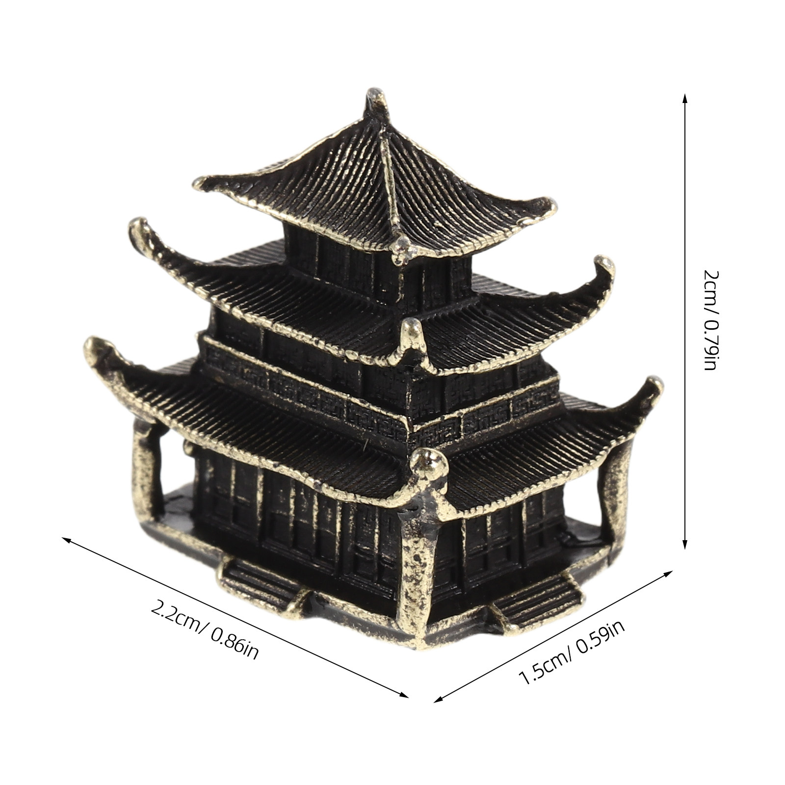 Mini Brass Pagoda Sculpture An - Bonsai Garden For Desk ulasan dan harga