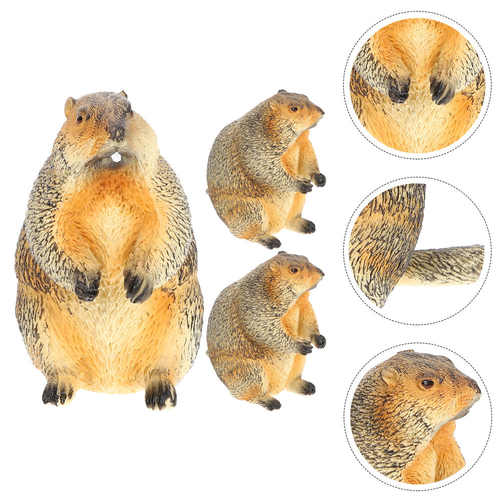 3Pcs Miniature Groundhog Statu - Bonsai Garden For Desk ulasan dan harga