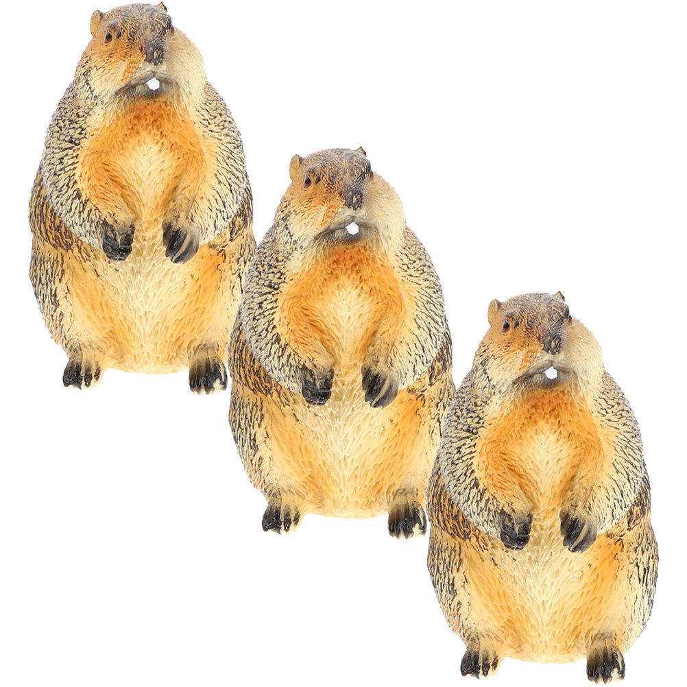 3Pcs Miniature Groundhog Statu - Bonsai Garden For Desk ulasan dan harga