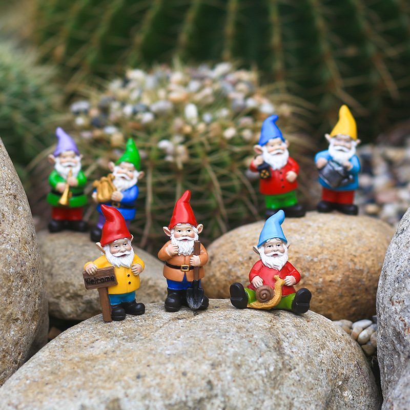 7Pcs/Set Miniature Funny Gnome - Bonsai Garden For Desk ulasan dan harga