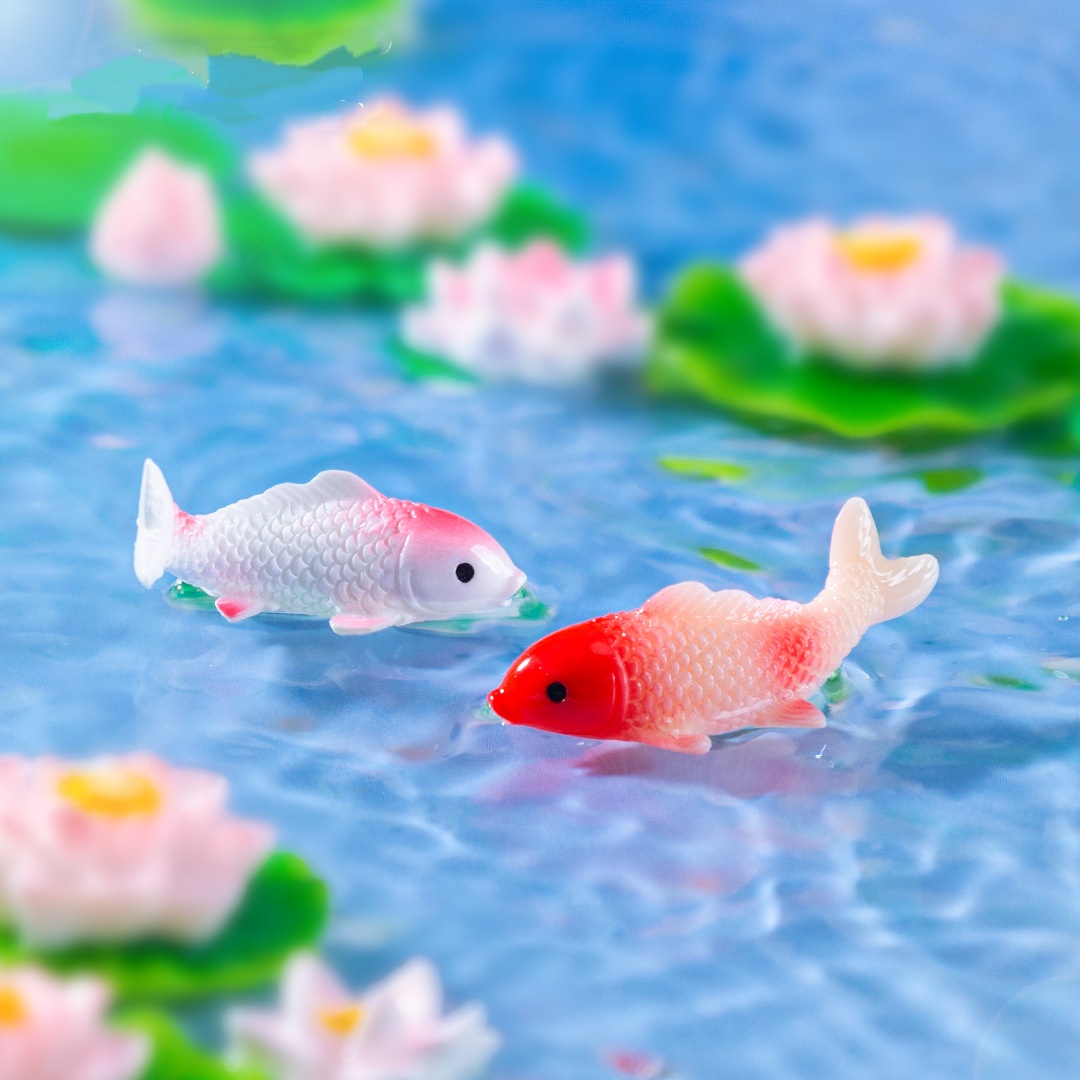 10PCS Mini Koi Fish Resin Gold - Bonsai Garden Miniature ulasan dan harga