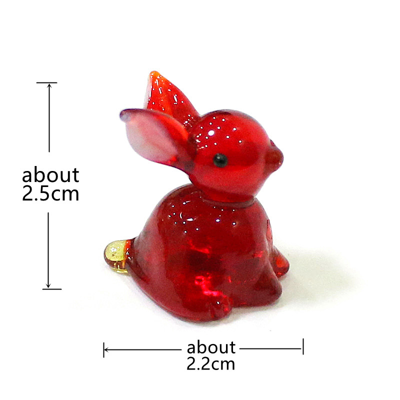 2pcs Mini Glass Bunny Figurine - Bonsai Garden For Desk ulasan dan harga
