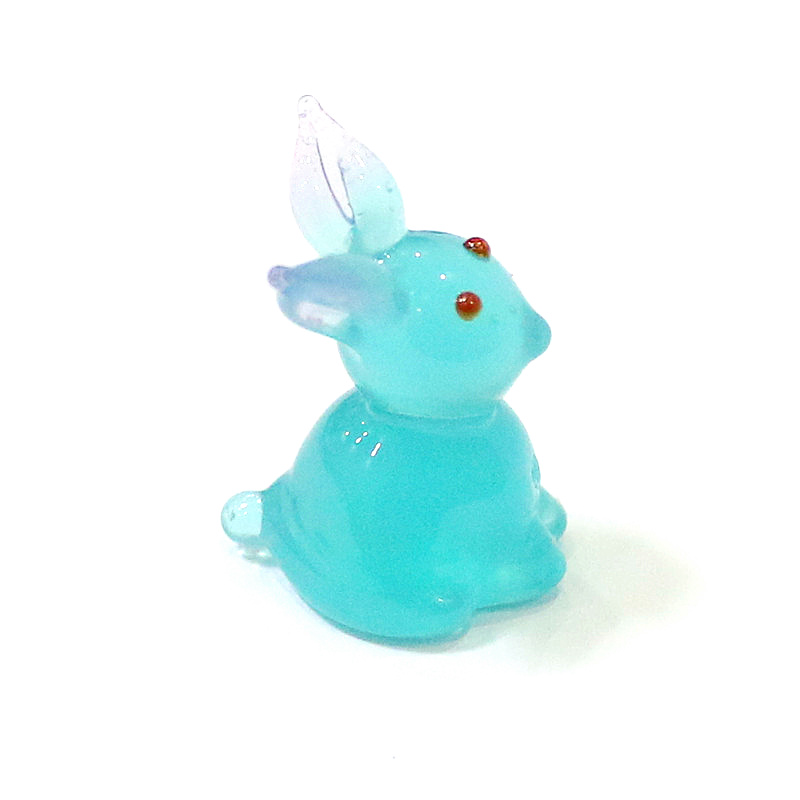 2pcs Mini Glass Bunny Figurine - Bonsai Garden For Desk ulasan dan harga
