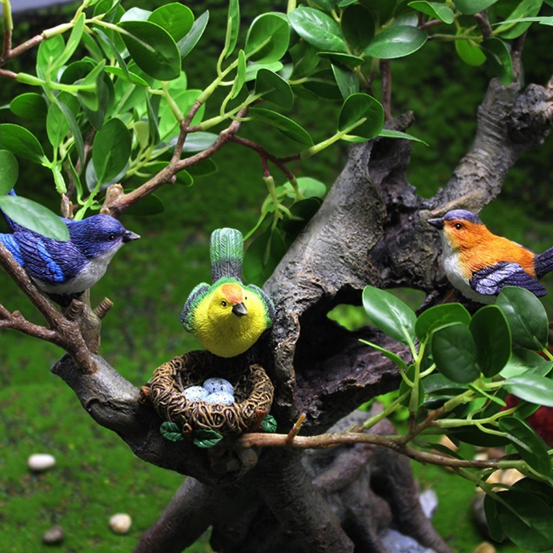 B*4pcs Mini Bird Figure Model  - Bonsai Garden Europe ulasan dan harga