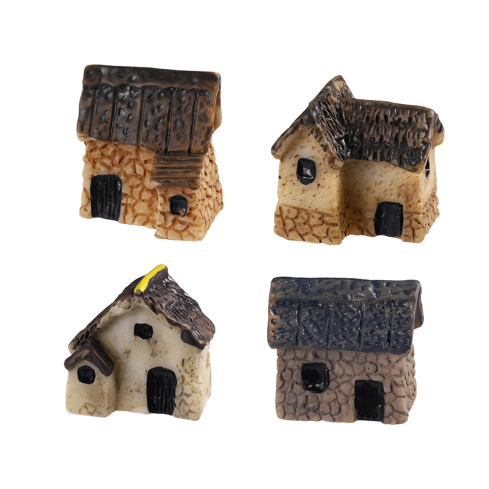 4Pcs Miniature Garden Houses R - Bonsai Garden House ulasan dan harga