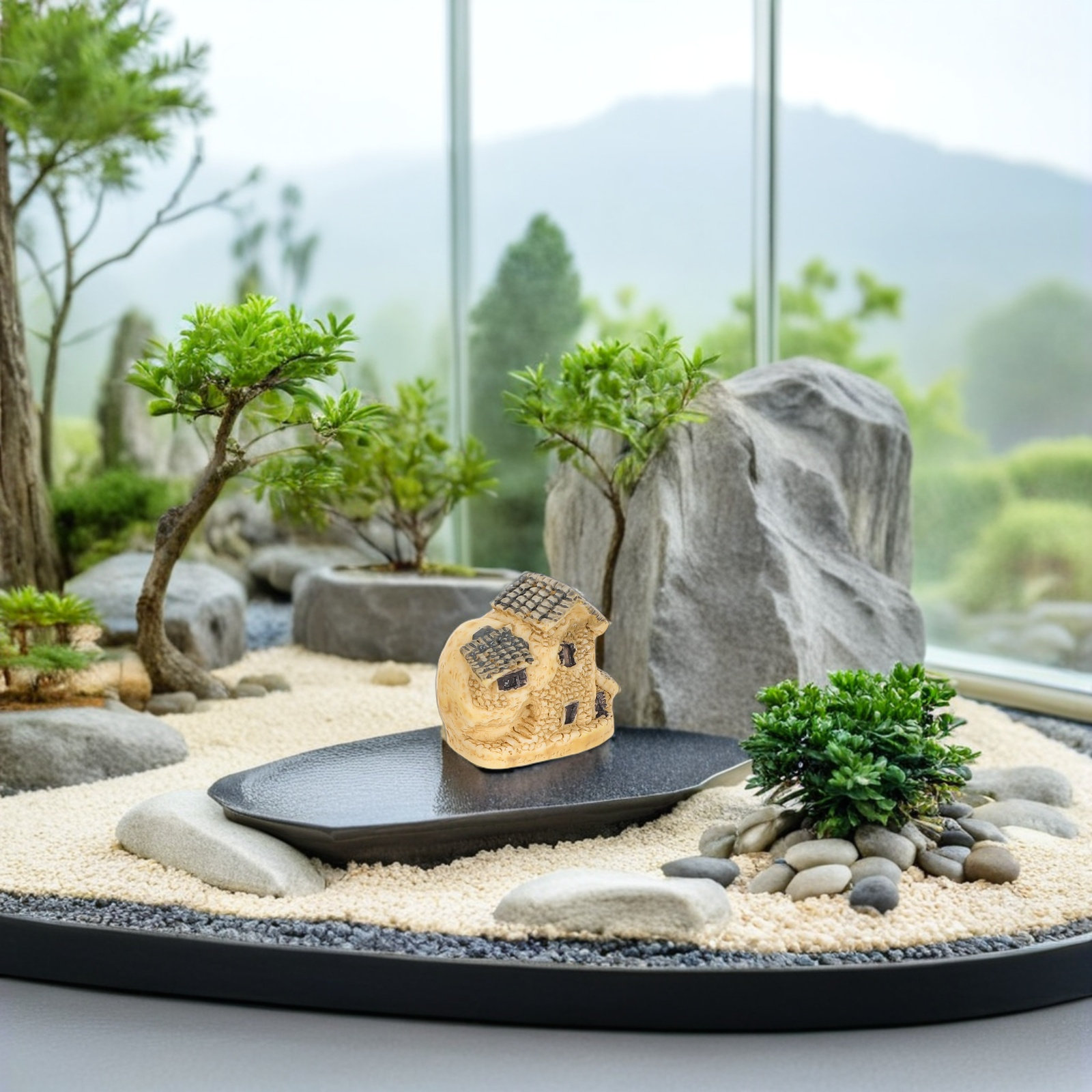 4Pcs Fairy Garden Houses Minia - Bonsai Garden House ulasan dan harga