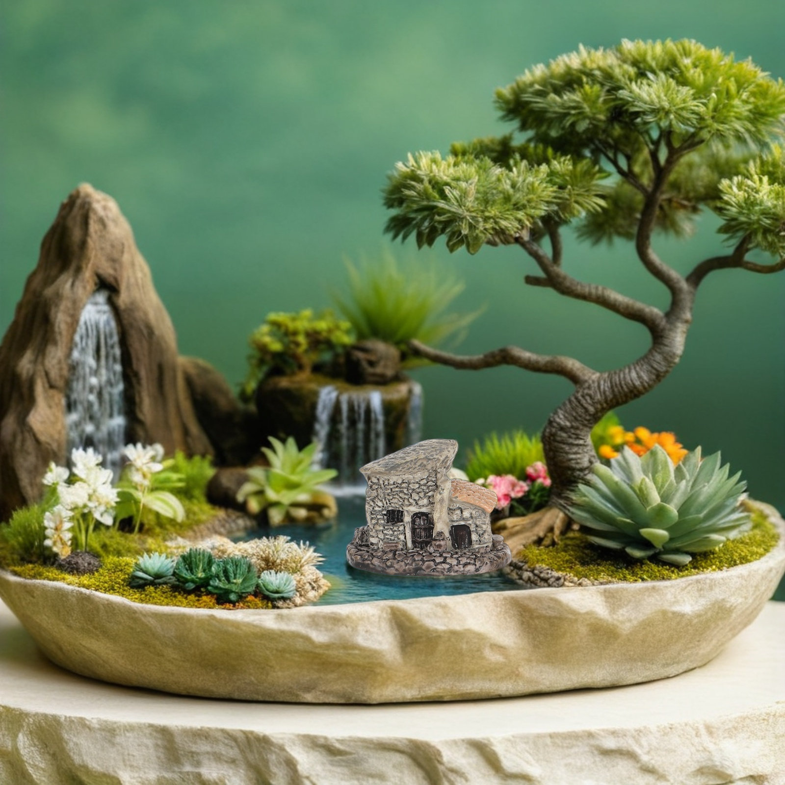 4Pcs Fairy Garden Houses Minia - Bonsai Garden House ulasan dan harga