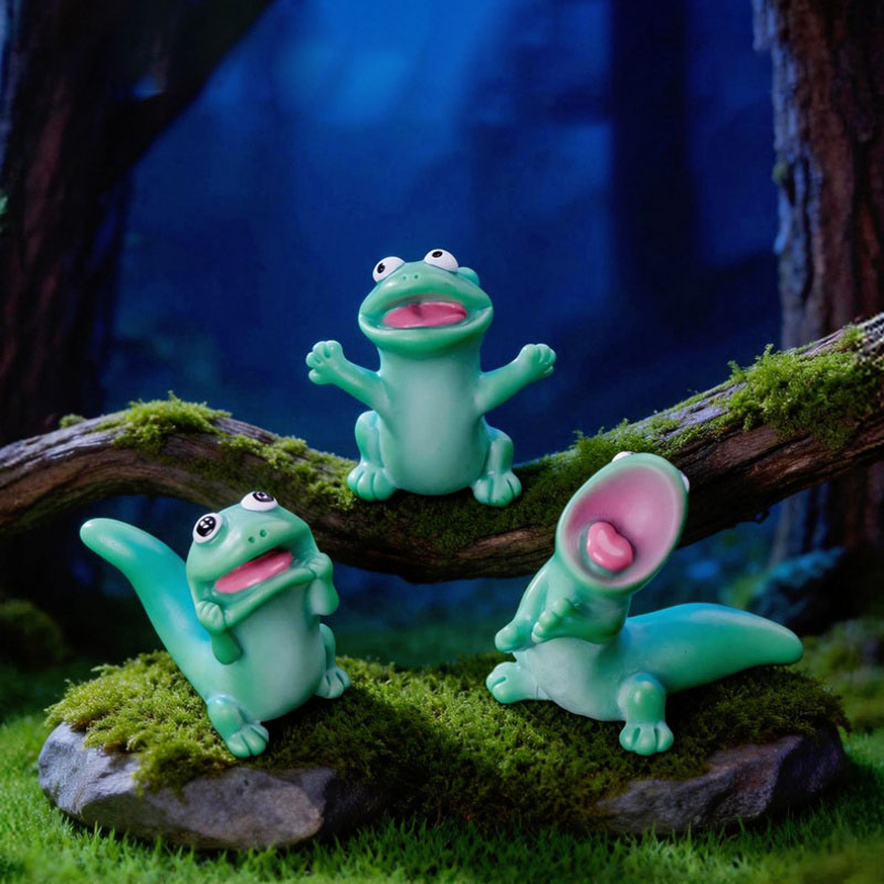 5pc Cartoon Funny Green Lizard - Bonsai Garden Miniature ulasan dan harga