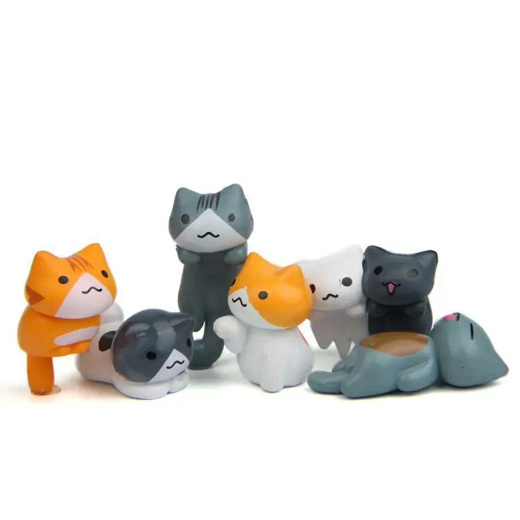 6Pcs/Set Cartoon Lucky pvc Cat - Japan Bonsai Garden ulasan dan harga