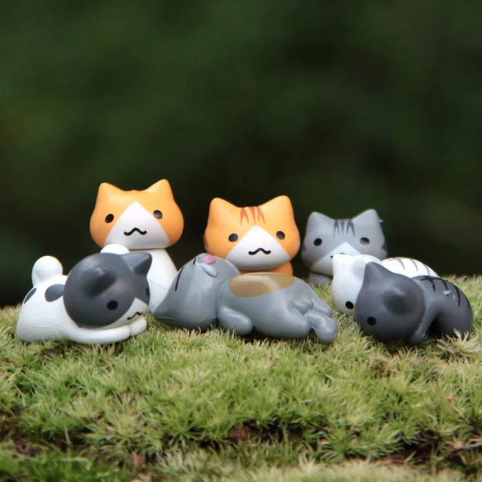 6Pcs/Set Cartoon Lucky pvc Cat - Japan Bonsai Garden ulasan dan harga